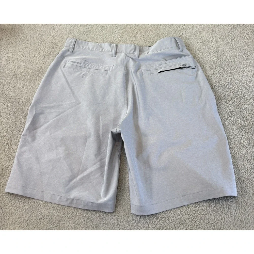 Hurley Phantom Mens Hybrid Walk Shorts Light Grey Heather Sz 33/34 Chino Stretch